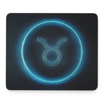 Blue Taurus Zodiac Sign Print Mouse Pad