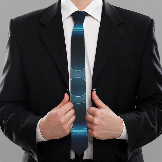Blue Taurus Zodiac Sign Print Necktie