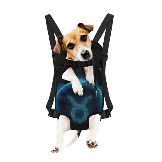 Blue Taurus Zodiac Sign Print Pet Carrier Backpack