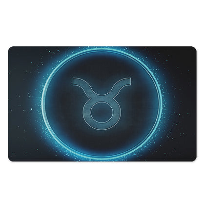 Blue Taurus Zodiac Sign Print Polyester Doormat