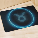 Blue Taurus Zodiac Sign Print Polyester Doormat