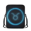 Blue Taurus Zodiac Sign Print Rectangular Crossbody Bag