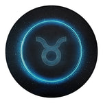 Blue Taurus Zodiac Sign Print Round Blanket
