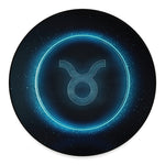 Blue Taurus Zodiac Sign Print Round Floor Mat