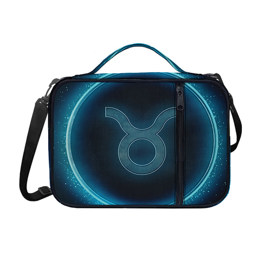 Blue Taurus Zodiac Sign Print Shoulder Strap Bible Bag