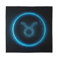 Blue Taurus Zodiac Sign Print Silk Bandana