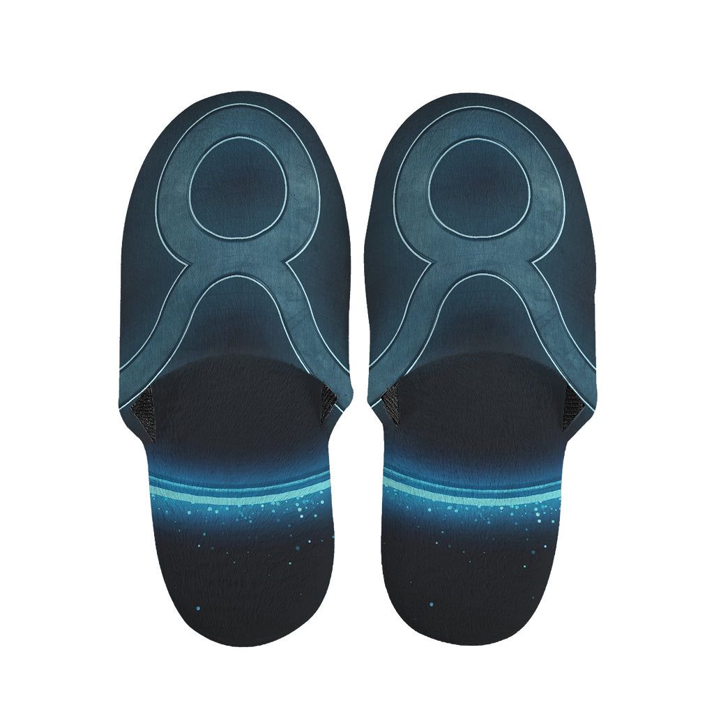 Blue Taurus Zodiac Sign Print Slippers