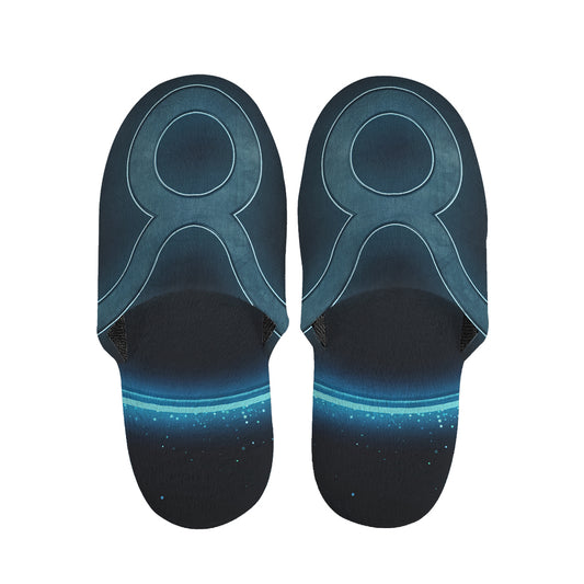 Blue Taurus Zodiac Sign Print Slippers