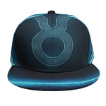 Blue Taurus Zodiac Sign Print Snapback Cap