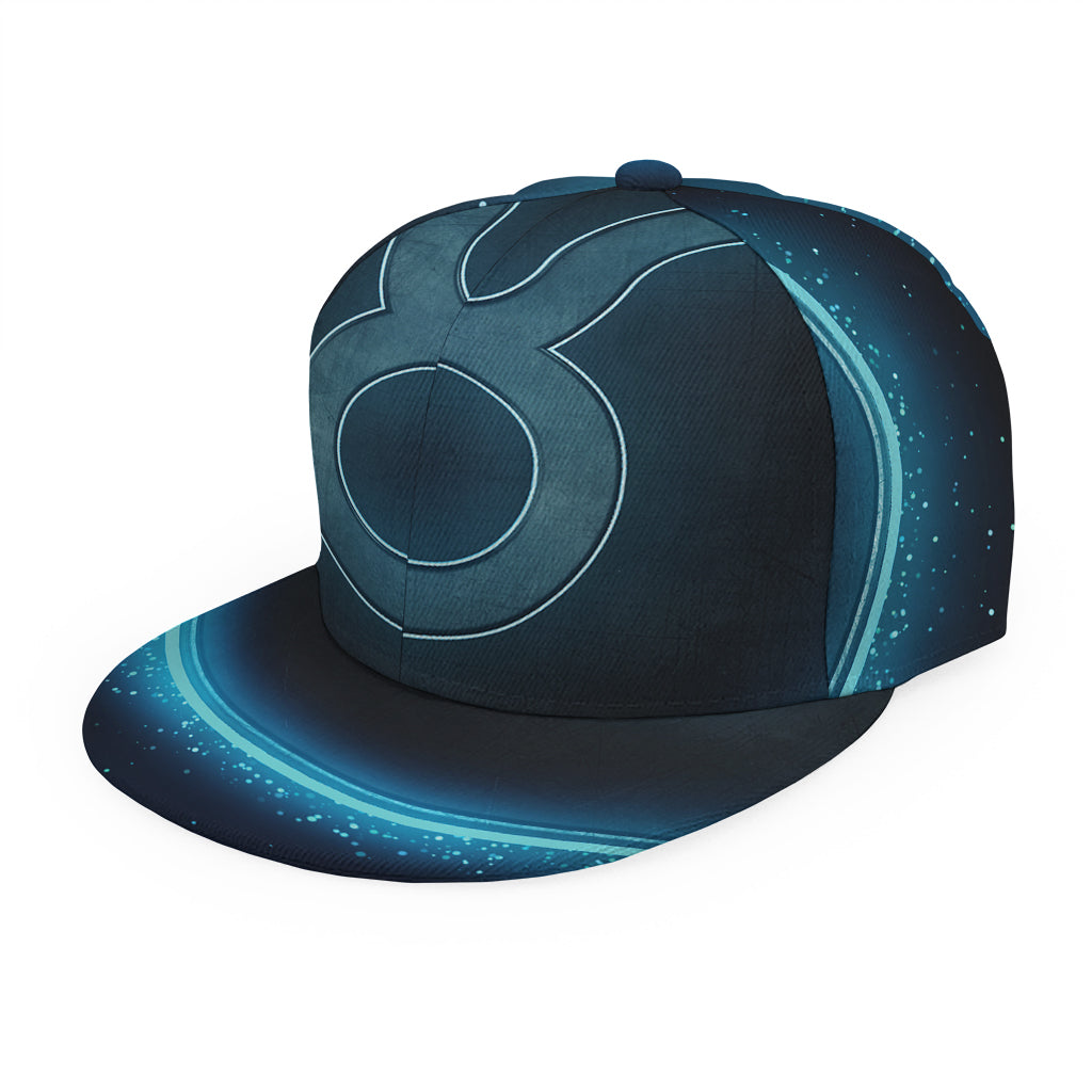 Blue Taurus Zodiac Sign Print Snapback Cap