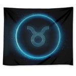 Blue Taurus Zodiac Sign Print Tapestry