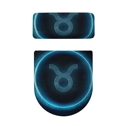 Blue Taurus Zodiac Sign Print Toilet Lid And Tank Cover Set