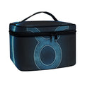 Blue Taurus Zodiac Sign Print Travel Makeup Bag