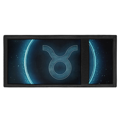 Blue Taurus Zodiac Sign Print Trifold Wallet