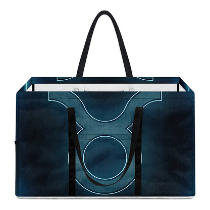 Blue Taurus Zodiac Sign Print Utility Tote Bag