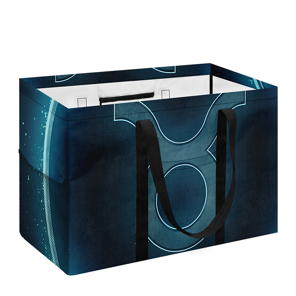 Blue Taurus Zodiac Sign Print Utility Tote Bag
