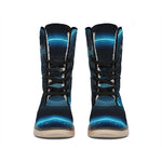 Blue Taurus Zodiac Sign Print Winter Boots