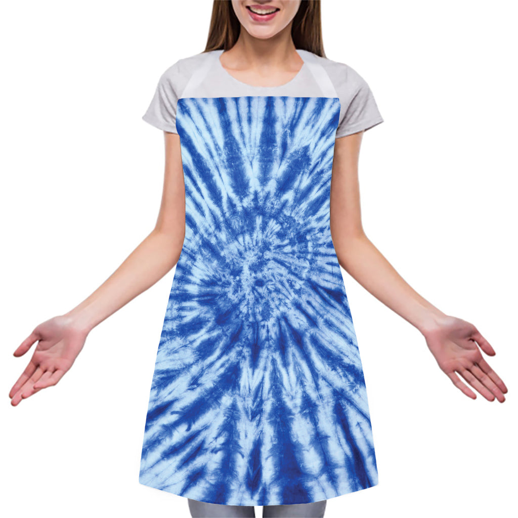 Blue Tie Dye Print Adjustable Apron