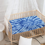 Blue Tie Dye Print Baby Crib Sheet