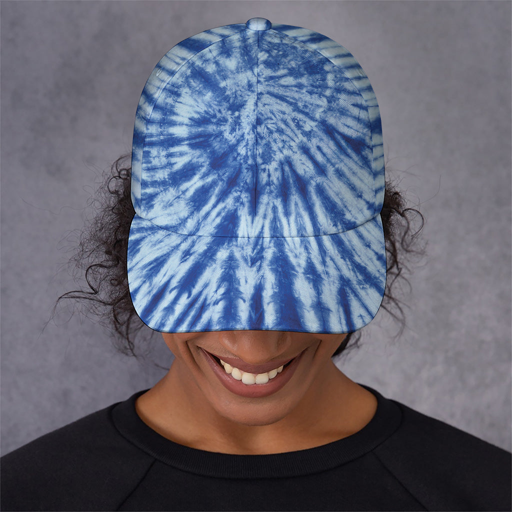 Blue Tie Dye Print Baseball Cap