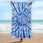 Blue Tie Dye Print Beach Towel