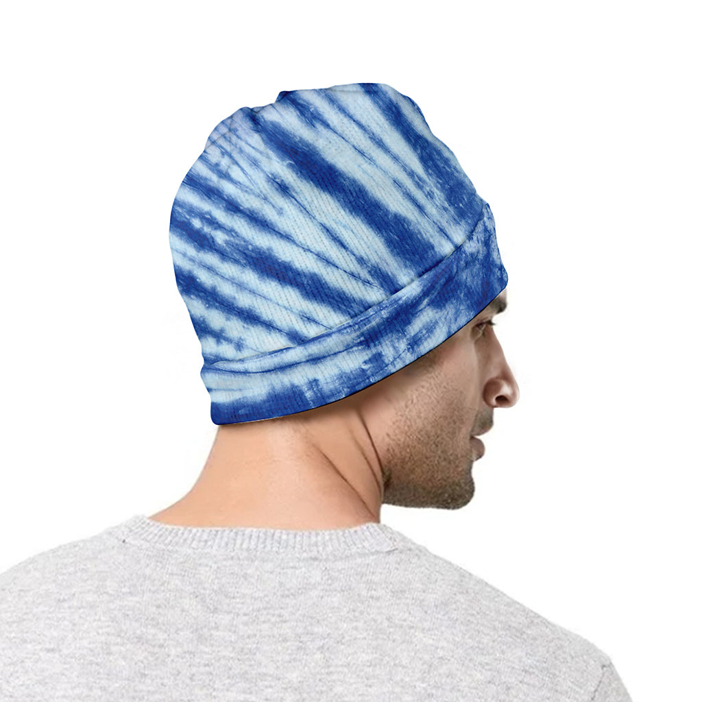 Blue Tie Dye Print Beanie