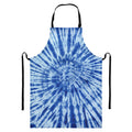 Blue Tie Dye Print Bib Apron With Pocket