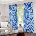 Blue Tie Dye Print Dimout Grommet Curtains