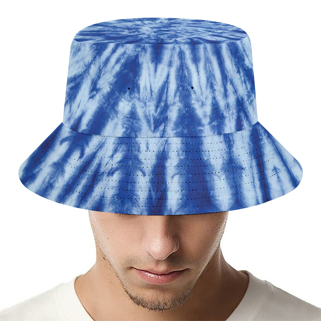 Blue Tie Dye Print Bucket Hat