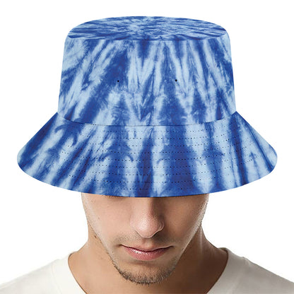 Blue Tie Dye Print Bucket Hat