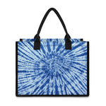 Blue Tie Dye Print Canvas Tote Bag