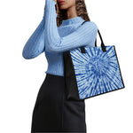 Blue Tie Dye Print Canvas Tote Bag