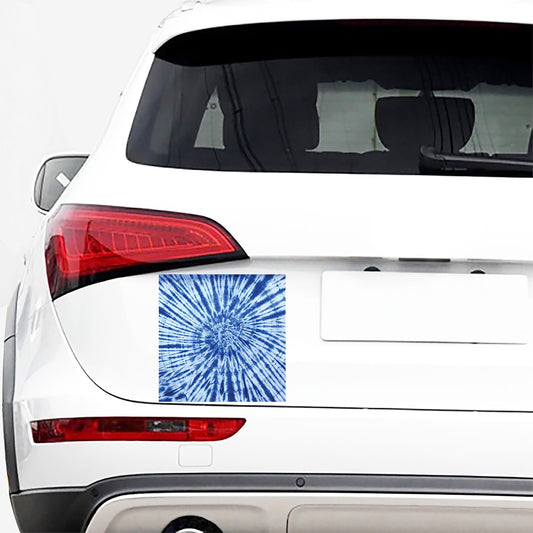 Blue Tie Dye Print Car Sticker