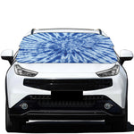 Blue Tie Dye Print Car Windshield Snow Cover