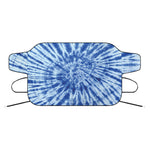 Blue Tie Dye Print Car Windshield Snow Cover