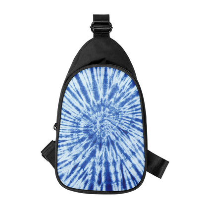 Blue Tie Dye Print Chest Bag
