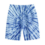 Blue Tie Dye Print Cotton Shorts