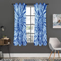 Blue Tie Dye Print Grommet Curtain Panels