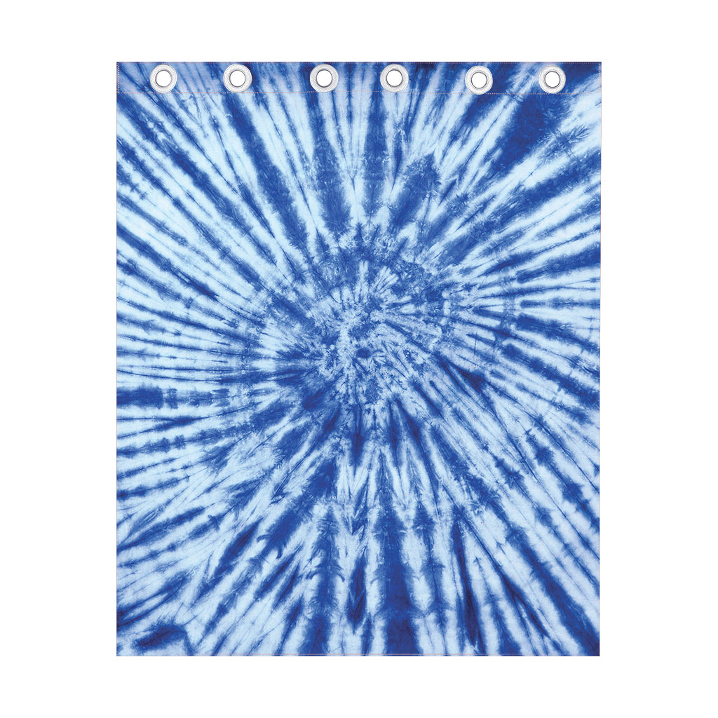 Blue Tie Dye Print Curtain