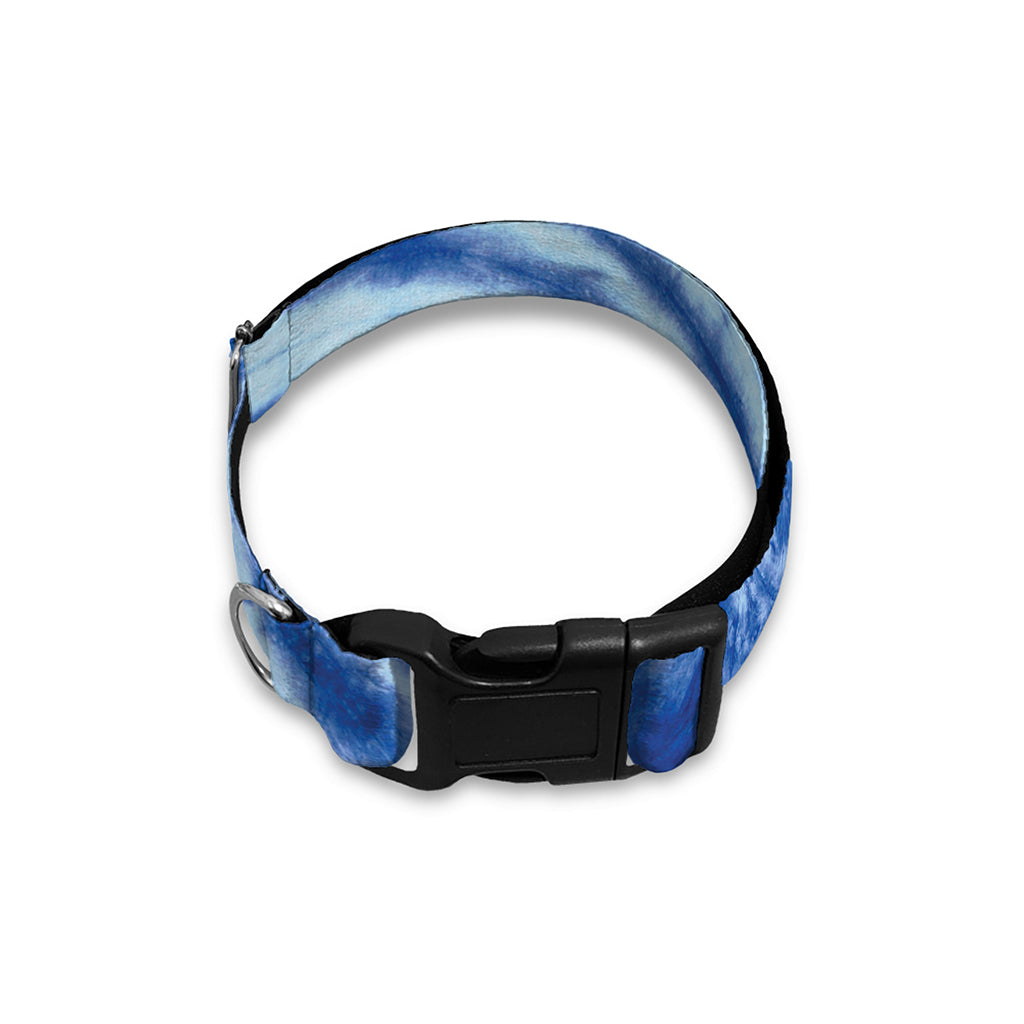 Blue Tie Dye Print Dog Collar