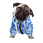 Blue Tie Dye Print Dog Zip Up Hoodie
