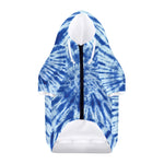 Blue Tie Dye Print Dog Zip Up Hoodie