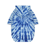 Blue Tie Dye Print Dog Zip Up Hoodie