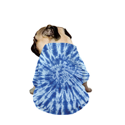 Blue Tie Dye Print Dog Zip Up Jacket