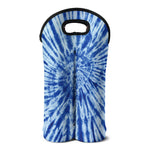 Blue Tie Dye Print Double Neoprene Wine Tote