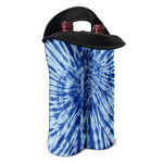 Blue Tie Dye Print Double Neoprene Wine Tote