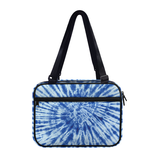 Blue Tie Dye Print Double Strap Bible Bag
