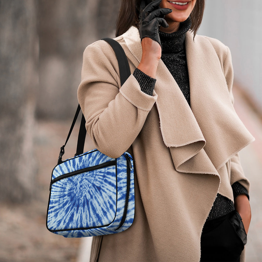 Blue Tie Dye Print Double Strap Bible Bag