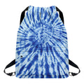 Blue Tie Dye Print Drawstring Backpack