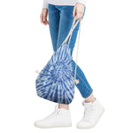 Blue Tie Dye Print Drawstring Bag